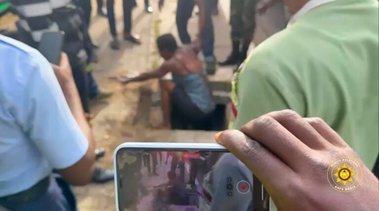 Rescue team saves woman who hid in drain to escape assailants at Afrikiko