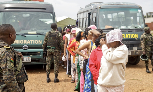 GIS rescues 112 suspected trafficking victims in Asankragwa, repatriates 105 foreign nationals