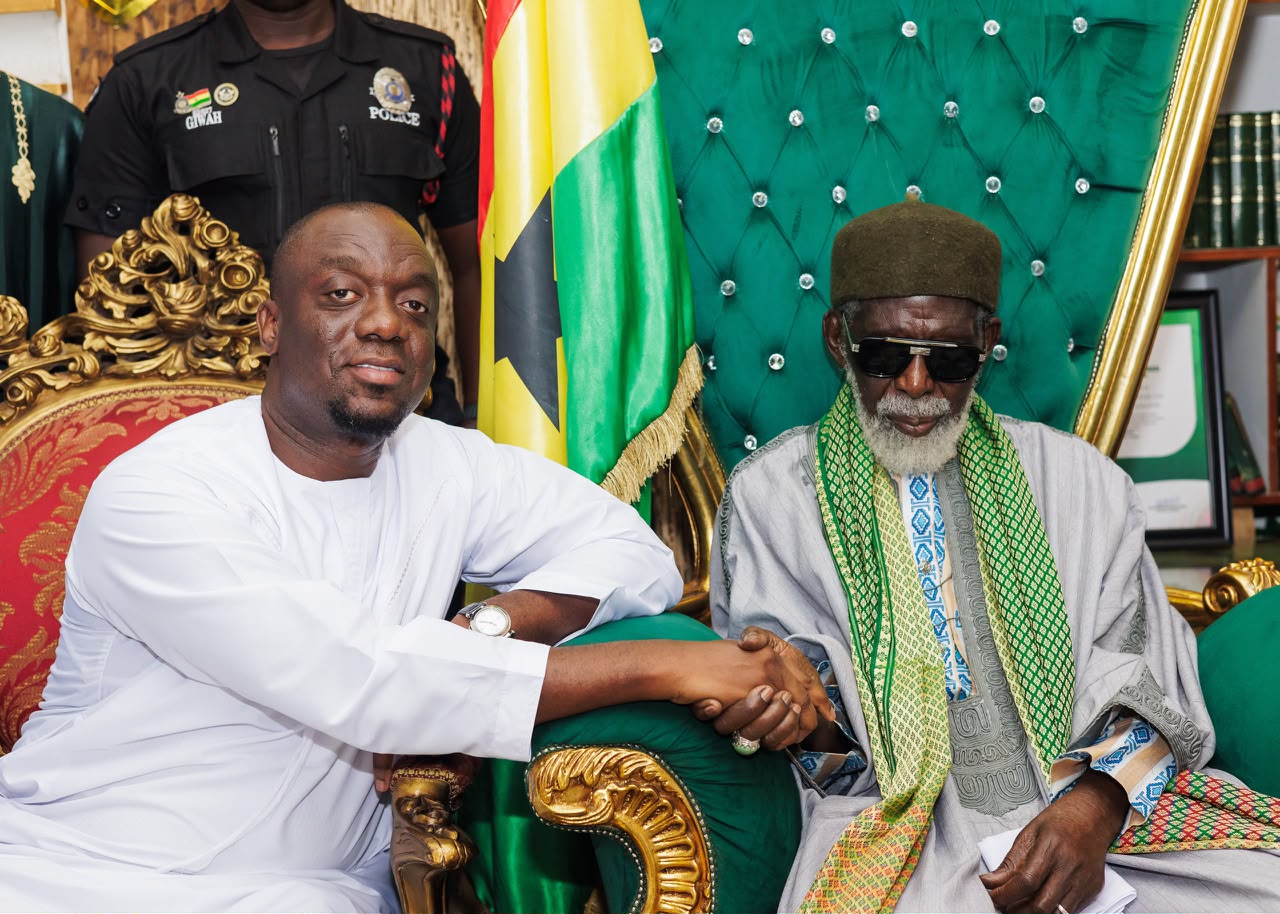 Justin Kodua Frimpong returns to the National Chief Imam, His Eminence, Sheikh Osman Nuhu Sharubutu for his blessings ahead of NPP General Secretary re-election bid