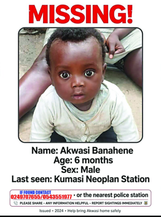 5-month-old baby stolen at Asafo Market, police launch manhunt for female suspect